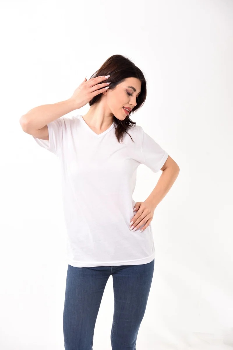 بيليفانتي كولكشن V-Neck Basic Women's T-Shirt White