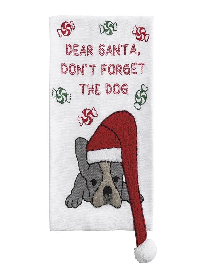 Mud Pie Christmas Dear Santa Dog Dangle Towel