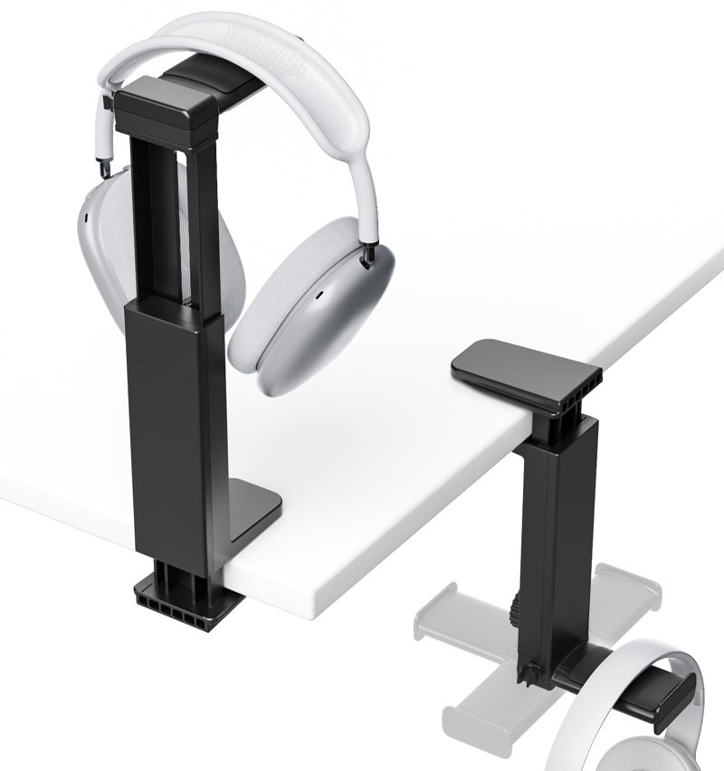 Kosker Headphone Stand Under-Desk or Headset Holder Above-Desk, Headphone Hanger & Headset Hook Under Desk Mount with Spring Clamp & Height Adjustable & Cable Clip for Gaming Gift Accessories. PC Game Headsets - Image 1