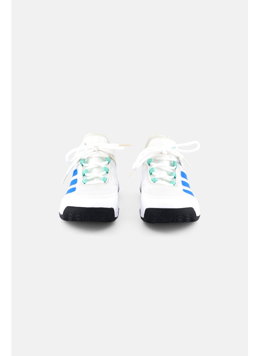 Adidas Kids Boy Ubersonic 4 Lace Up Running Shoes, White/Blue  - Image 2