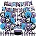 karg Anime Theme Birthday Banner Cake Topper Latex Balloons Purple - Image 2