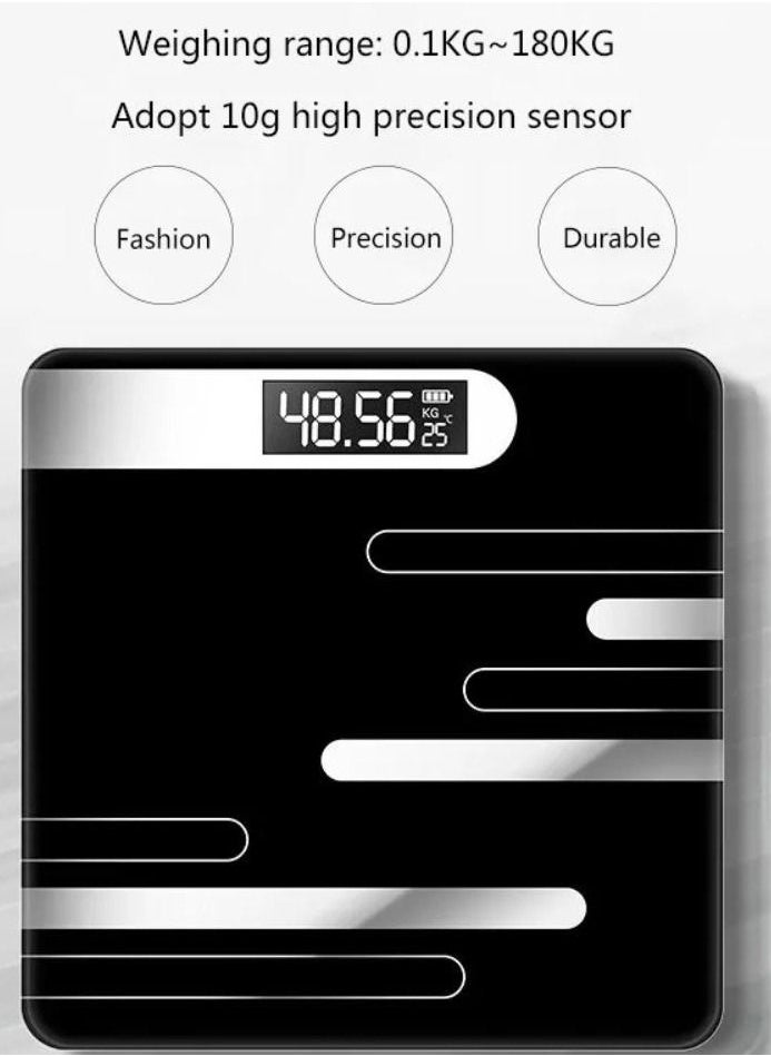 Generic - Professional Digital Body LCD Display Weight Scale Black - Image 1