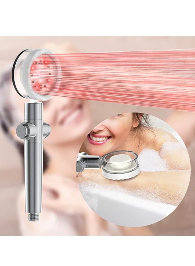 رأس دش LED مع رأس دش محمول من Besititli رأس دش عالي الضغط مع خرطوم وحامل وشريط PTFE وما إلى ذلك، 3 رؤوس دش مفلترة لتوفير المياه يمكن التحكم في درجة حرارتها للشعر الجاف والبشرة - Image 4