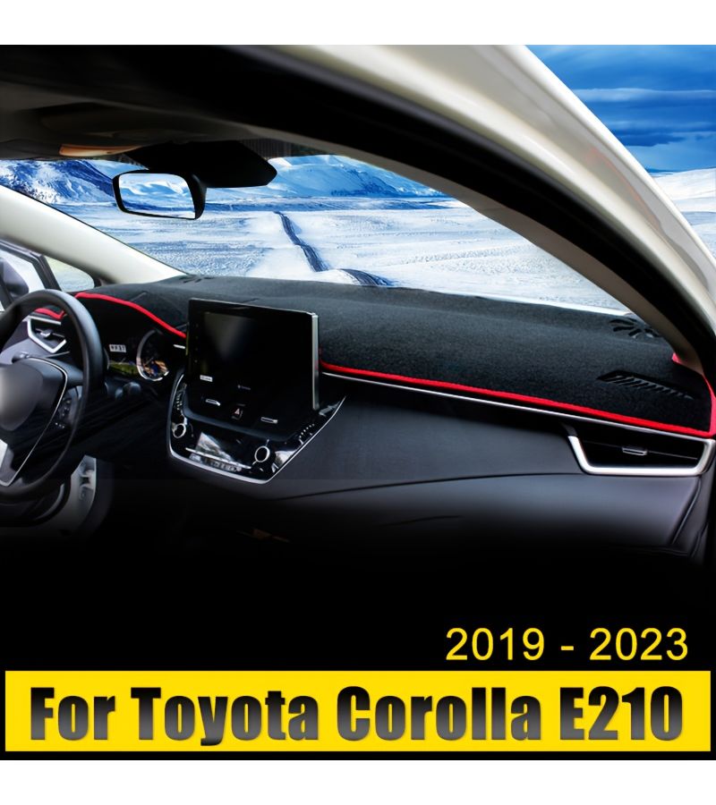 Car Dashboard Cover For Toyota Corolla E210 2019 2023 Anti Uv Protection LHD Red Side - Image 1
