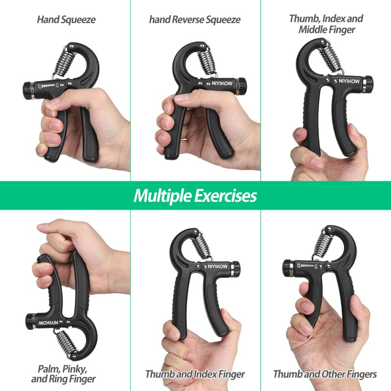 NIYIKOW Grip Strength Trainer Hand Grip Strengthener Adjustable Resistance 22 132Lbs Perfect for Musicians Athletes and Hand Rehabilitation Exercising Assorted Colors - Image 3