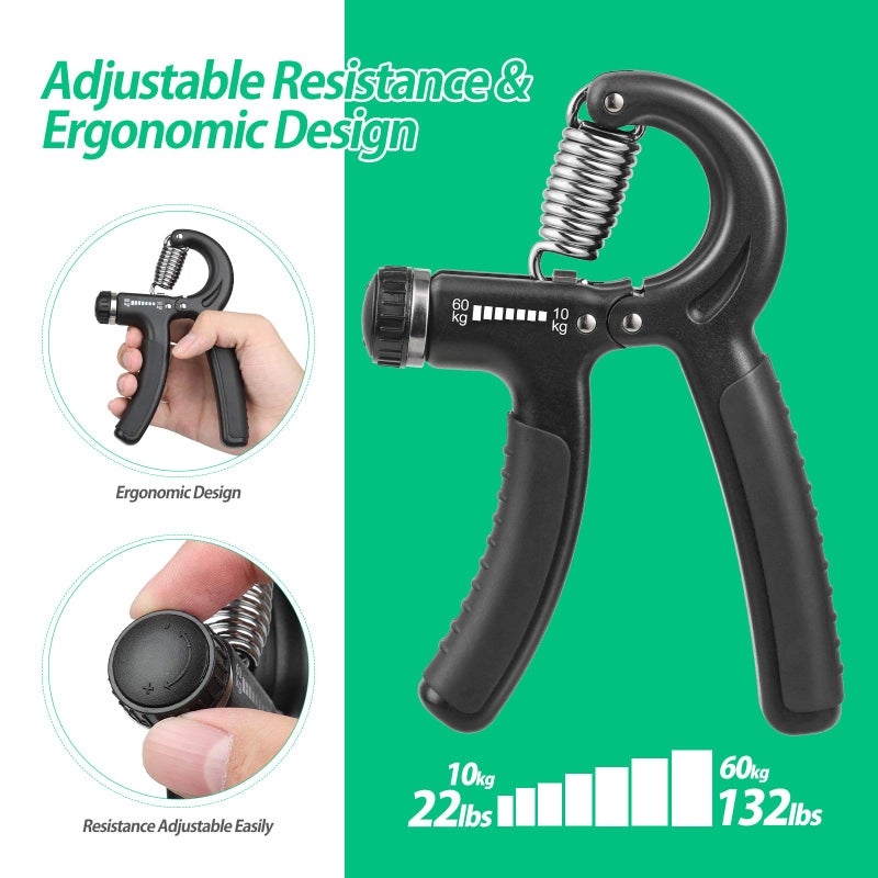 NIYIKOW Grip Strength Trainer Hand Grip Strengthener Adjustable Resistance 22 132Lbs Perfect for Musicians Athletes and Hand Rehabilitation Exercising Assorted Colors - Image 4