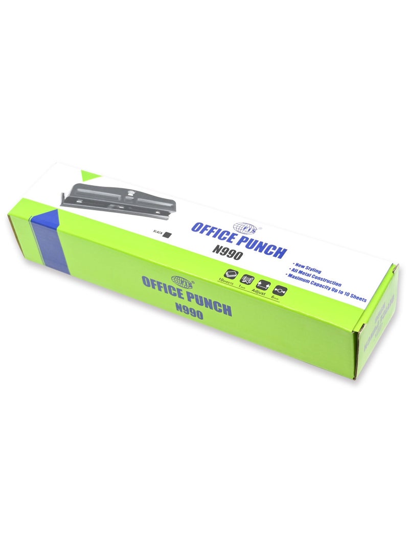 FIS Adjustable Metal Punch 3 Holes, 10 Sheets, Black -FSPUJN990BK - Image 5