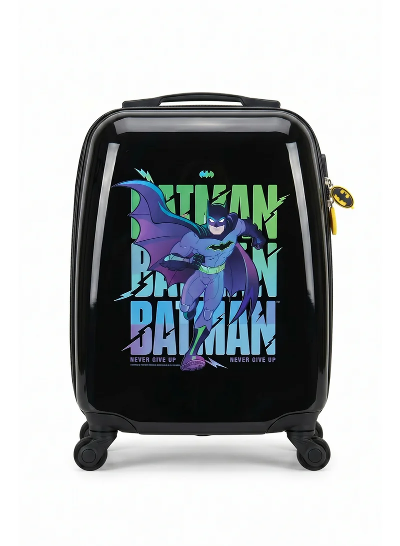 وارنر بروس. Warner Bros. Batman 16" Kids Hard Shell Trolley Luggage – Black | ABS + PC UV Print Suitcase with 360° Spinner Wheels