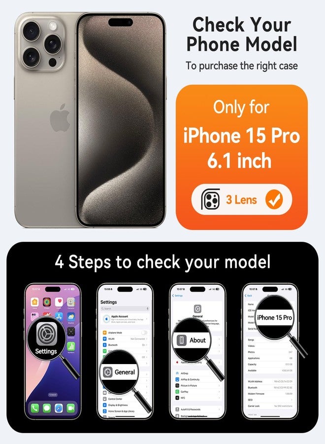 CANSHN Magnetic Case for iPhone 15 Pro, Upgraded [Full Camera Protection] [Compatible with Magsafe] [Translucent Matte] Shockproof Protective Phone Case for iPhone 15 Pro 6.1" - Red - Image 2