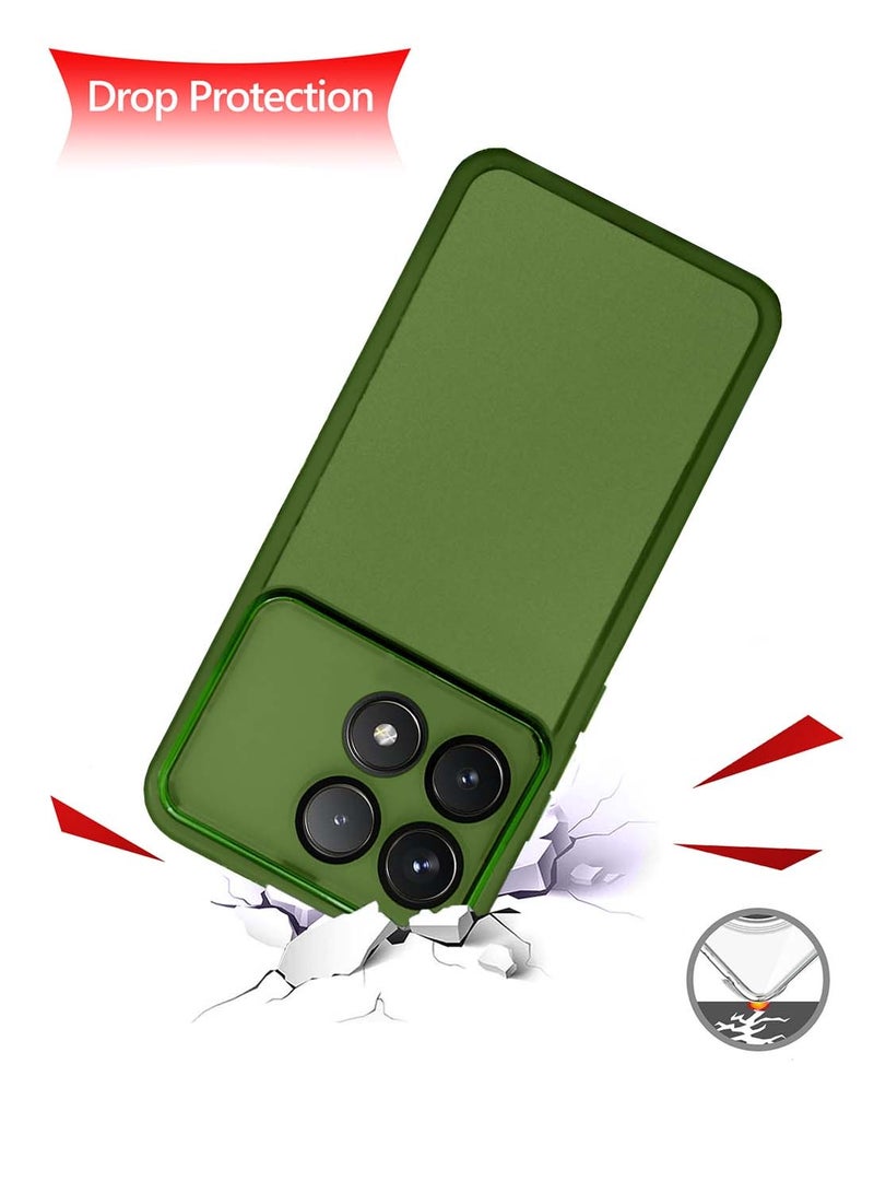 Wtech Xiaomi Poco X6 Pro 5G 2024 / Redmi K70E 5G 2023 Soft Transparent TPU Silicone Ultra Thin Phone Stylish Electroplated Camera Border Back Case Cover - Olive - Image 3