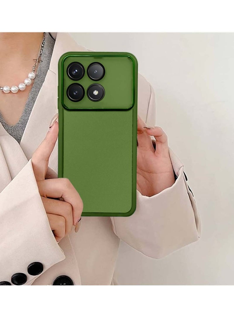 Wtech Xiaomi Poco X6 Pro 5G 2024 / Redmi K70E 5G 2023 Soft Transparent TPU Silicone Ultra Thin Phone Stylish Electroplated Camera Border Back Case Cover - Olive - Image 4