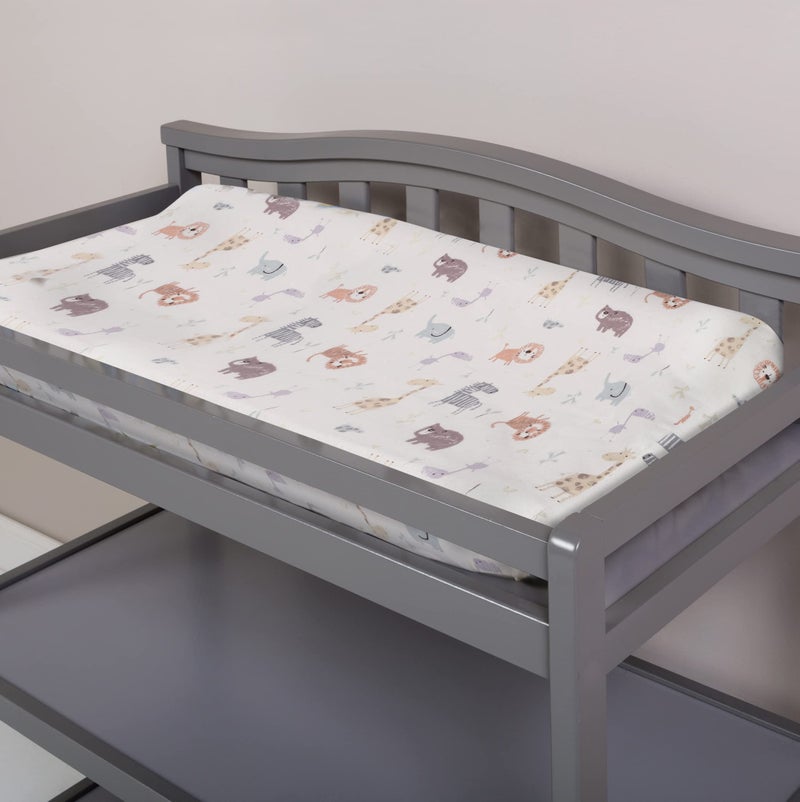 Trend Lab Crayon Jungle Deluxe Flannel Changing Pad Cover, White 10x9x3 Inch (Pack of 1) - Image 5