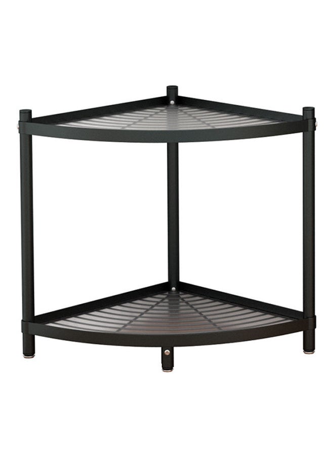 NIBEMINENT 2-Tier Corner Storage Shelf Black/White 36 x 6.5 36cm  - Image 4