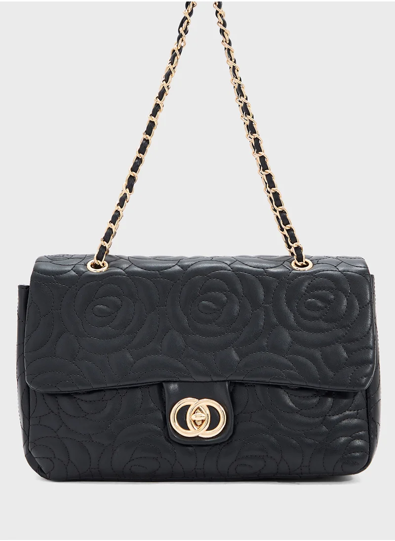 ايلا Rose Floral Embroidered Crossbody Bag