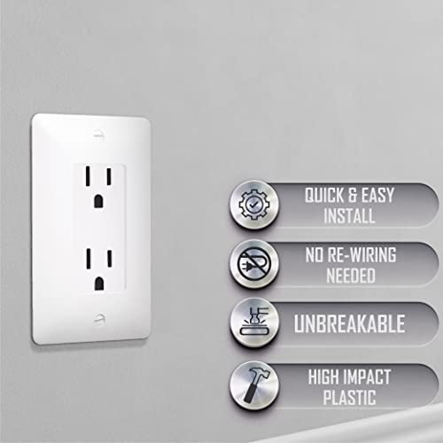 TayMac AD20W Paintable Duplex Adapter Plate, Outlet Adapter , White - Image 4