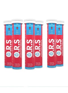O.R.S Ors Hydration Tablets  With Electrolytes, Vegan, Gluten And Lactose Free Formula  Strawberry Flavor  24 Count Pack of 6 