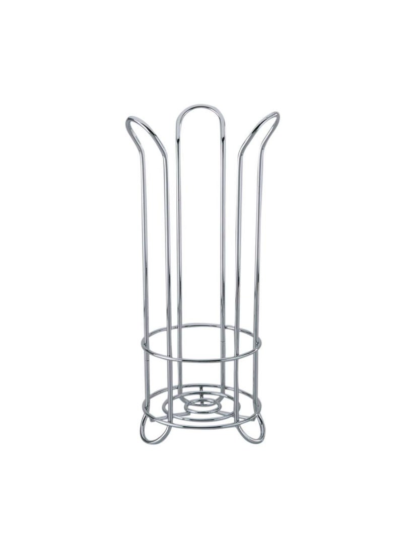 InterDesign Toilet Paper Holder Stand Plus 38 x 46 x 20 cm, Silver