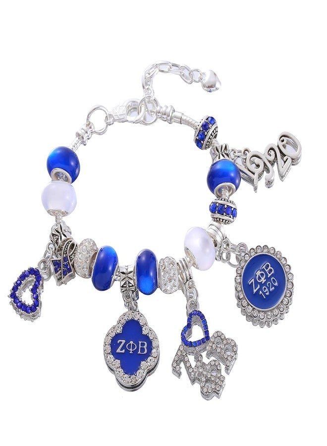 HUSURU Society 1920 Soror Dove Zeta Sorority Bracelets Greek Charms Beaded Bangles For My Sisterhood Members Gifts Adjust For Wrist - Image 1