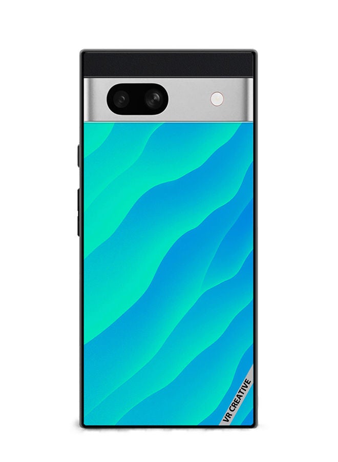 VR CREATIVE Protective Case Cover For Google Pixel 7a Blue Abstract2 Design Multicolour - Image 1