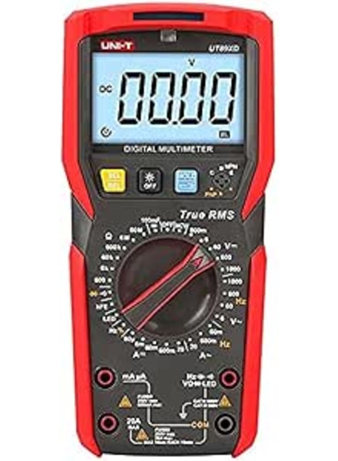 يوني تي جهاز اختبار LED متعدد القياسات الرقمية UNI-T UT89XD True RMS، مقياس التيار المستمر/التيار المتردد، مقياس الفولتميتر