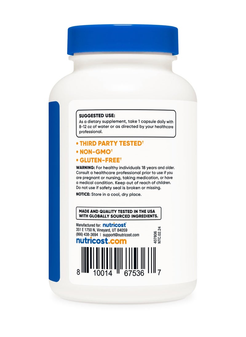 Nutricost - NAC, Vegan N-Acetyl L-Cysteine, 600mg Per Serving, 120 Capsules | 120 SERVINGS - Image 1