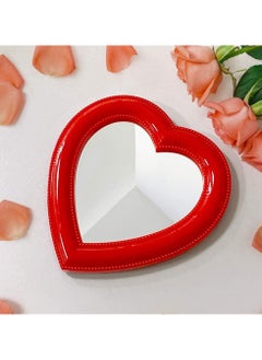 Cool Baby 10.6inch Heart Shape Makeup Mirror, Bedroom Dressing Table Decoration (10.6'' Red)  - Image 1