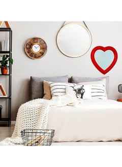 Cool Baby 10.6inch Heart Shape Makeup Mirror, Bedroom Dressing Table Decoration (10.6'' Red)  - Image 2