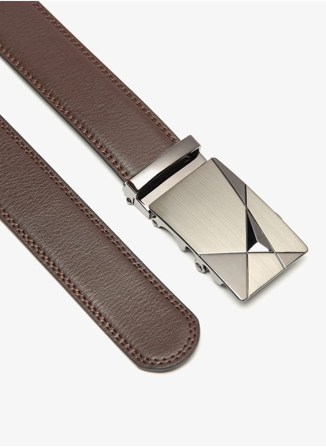 LBL by Shoexpress Men's Solid Belt with Buckle Closure  - Image 4
