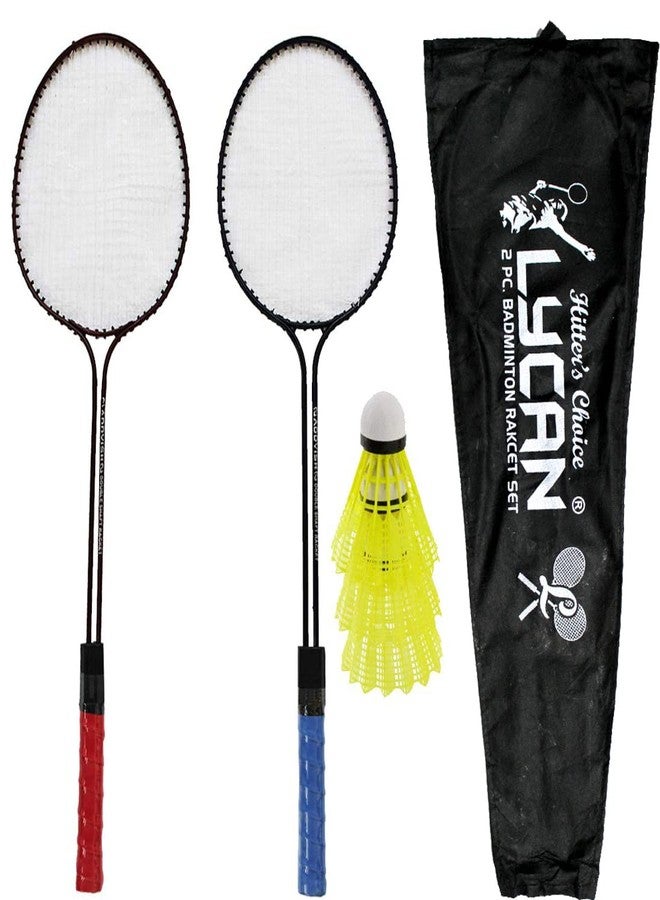 Lycan x Double Shaft Double Wiring Soft Grip Badminton Rackets with 3Pc Shuttle Cock - Image 2