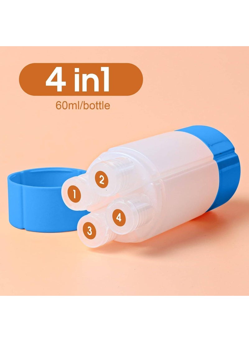 Prostuff.in Prostuffin 60 ML 4 Compartment Travel Bottles for ToiletriesRefillable Shampoo Cream Lotion Storage Plastic Container Bottle Travel Essentials for Women Men Convenient Cosmetic Multicolor 1 Pcs  - Image 5