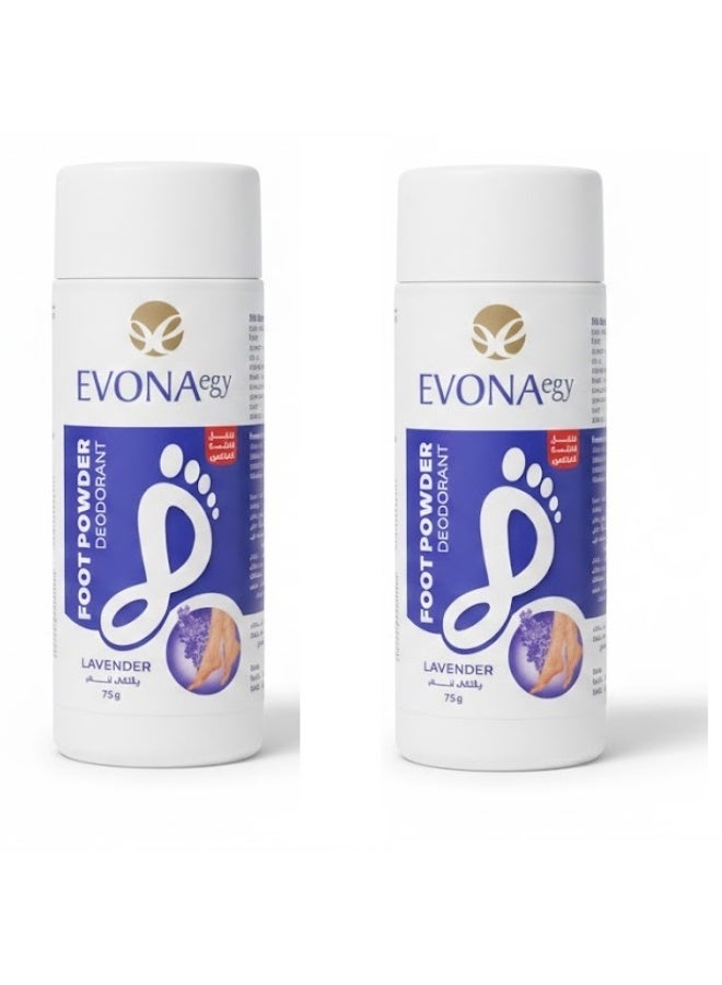 Evona Foot Powder Deodorant with LAVANDER - 75 g 2 PCS
