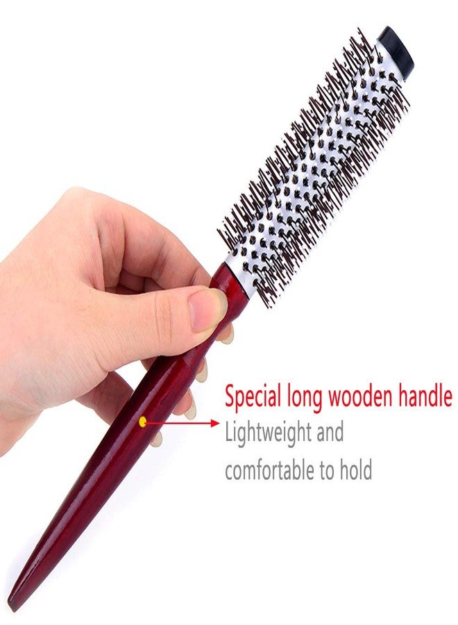 PERFEHAIR Small Round Hair Brush for Blow Drying With Soft Nylon Bristles, 1.6 Inch, for Short or Medium Curly Hair-Red - Image 4