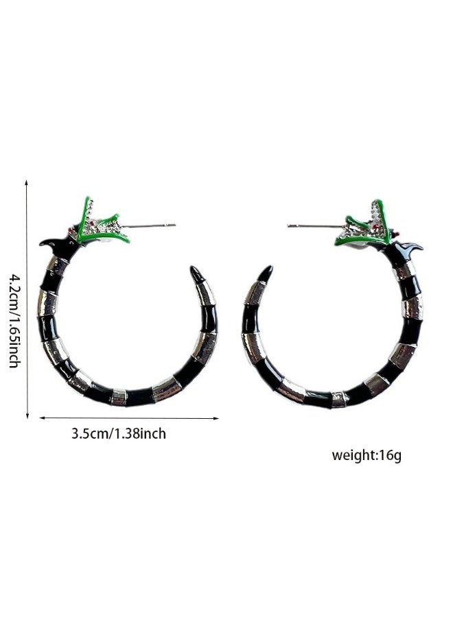 GELESE Ladies' niche earrings, high-end elegant snake shaped earrings - Image 4