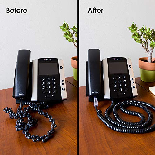 Power Gear Telephone Cord Detangler, Tangle-Free 360 Degree Rotation, Plug into Landline Phone Handset, for Use in Home or Office, All Brands, Black, 27637 - Image 4