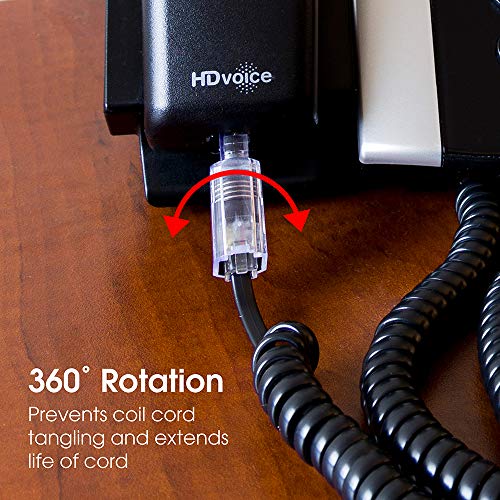 Power Gear Telephone Cord Detangler, Tangle-Free 360 Degree Rotation, Plug into Landline Phone Handset, for Use in Home or Office, All Brands, Black, 27637 - Image 3