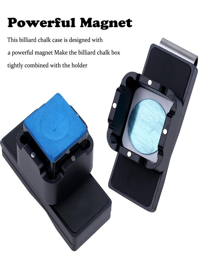 CUEELF Magnetic Pool Chalk Holder, Portable Aluminum Alloy Billiard Chalk Box with Belt Clip & Built-in Hex Wrench, for Most Billiard Chalk (Regular/Square/Round), Snooker & Carom Accessories - Image 4