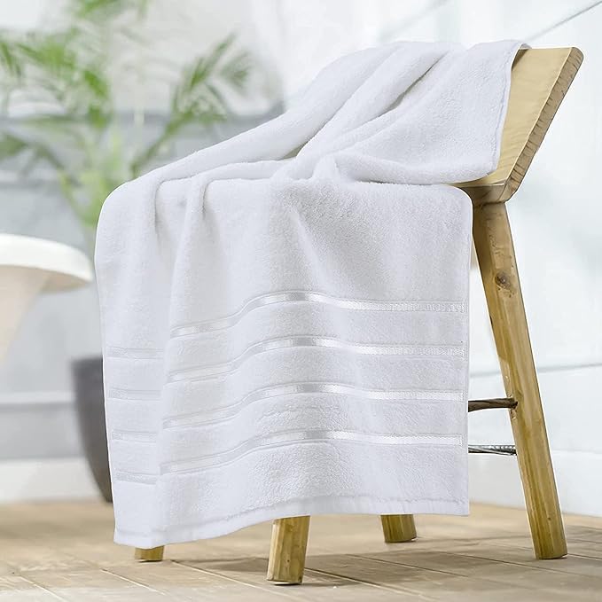 DRYHUG Bath Towel Large 75 x 150 cm Soft Absorbent Cotton Perfect for Bathroom Spa and Everyday Use White - Image 2
