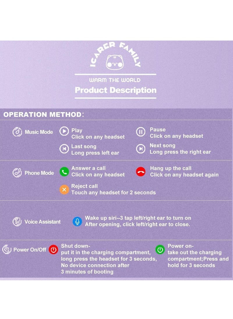 AMBERJACK True Wireless Earbuds - Deep Bass Bluetooth 5.1 Noise Cancelling Type-C Charging Built-in Mic HD Call for Boys and Girls - Image 4