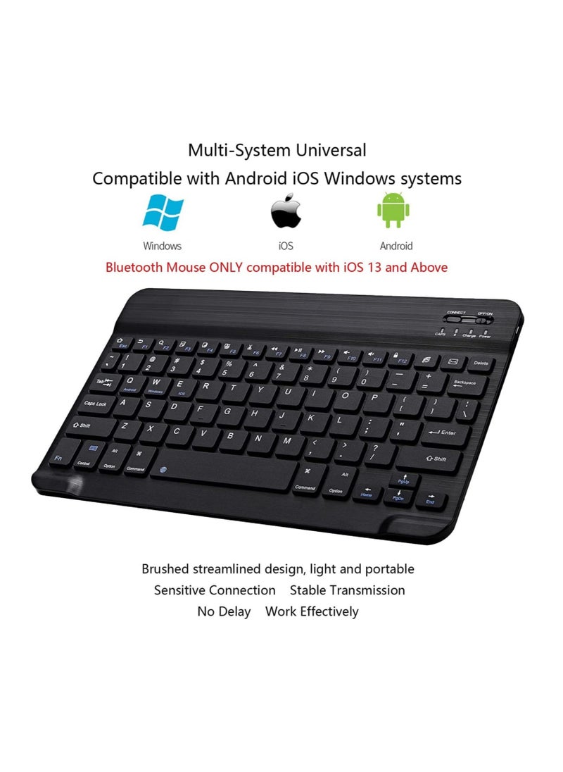 ELTRAZONE - Arabic and English Bluetooth Keyboard and Mouse Combo, Ultra-Slim Portable Compact Wireless Mouse Keyboard Set for IOS Android Windows Tablet Phone iPhone iPad Pro Air Mini (Black) - Image 1