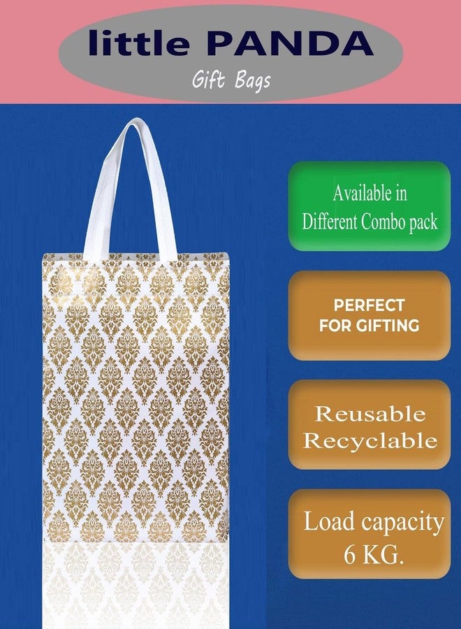 little PANDA Reusable Non-Woven Shopping Bag, Glossy Finish, Perfect for Gifts (Extra-small, Pack of 50 White-printed Bags) - Image 3