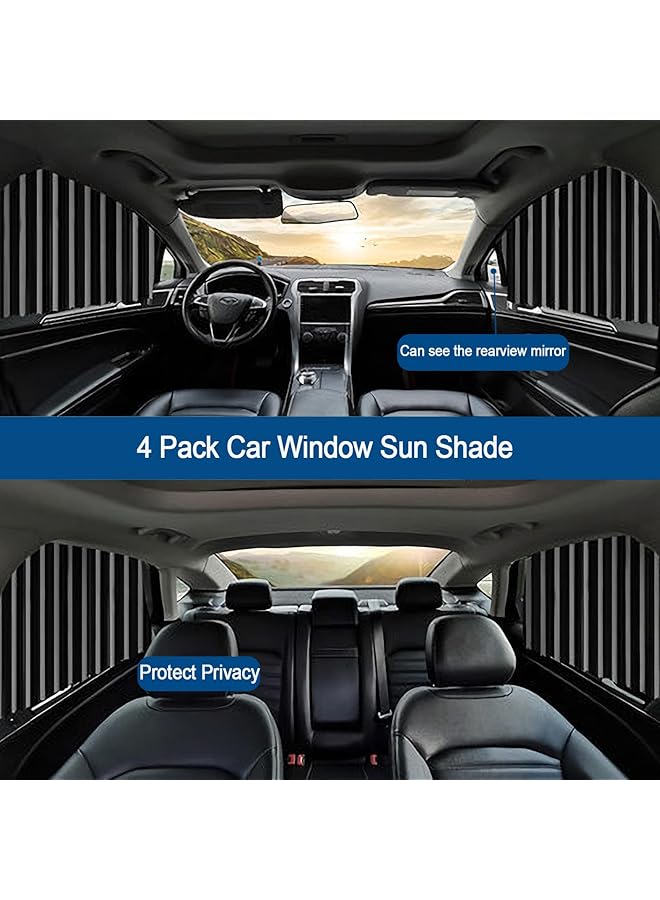 Pack Slidable Car Side Window Sun Shades Privacy Magnetic Curtains For Baby Sleeping With Heat And Uv Protection(Black) W01003 - Image 2