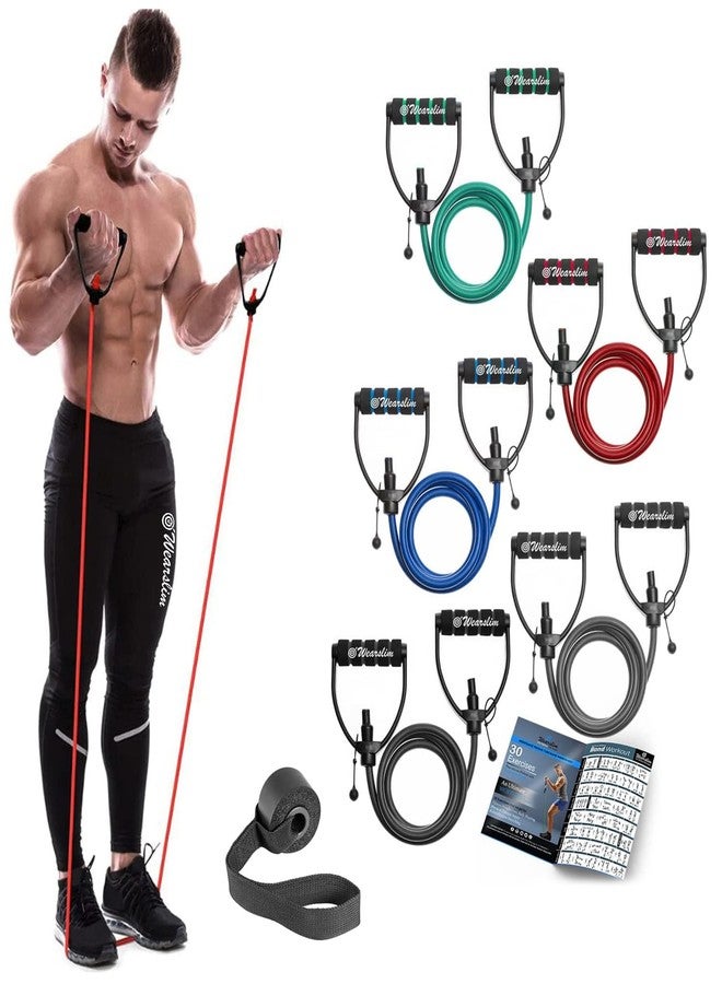 Wearslim® Professional Resistance Band Exercise Cord | Toning Tube Exerciser | with Comfort Handles | Office | Color : Assorted - 35 to 40 Lbs | 1 Year Warranty(Material: TPE) - Image 1