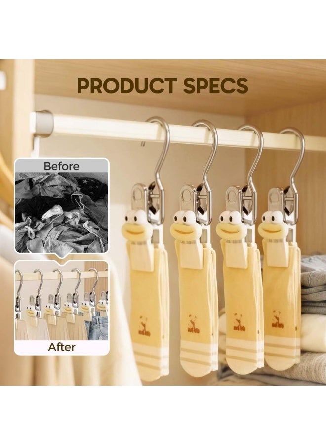 SYOSI Cute Boot Hangers Set, Stainless Steel Laundry Hooks with Non-Slip Clips, Space-Saving Hanging Organizer for Boots, Jeans, Socks, Scarves, Closet Storage Solution (5-Piece, White) - Image 3