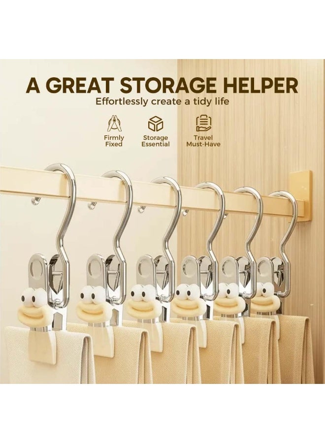 SYOSI Cute Boot Hangers Set, Stainless Steel Laundry Hooks with Non-Slip Clips, Space-Saving Hanging Organizer for Boots, Jeans, Socks, Scarves, Closet Storage Solution (5-Piece, White) - Image 5