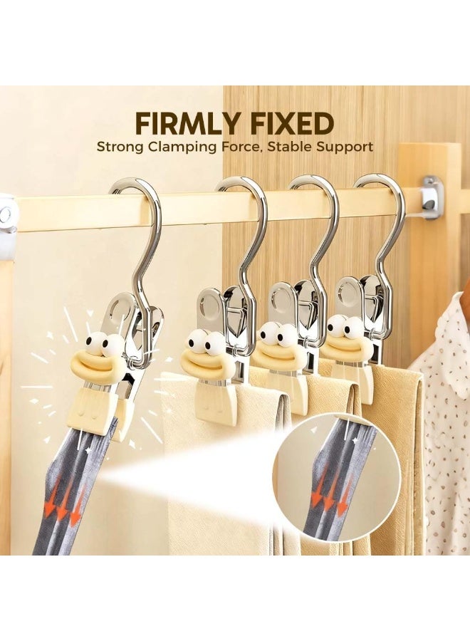 SYOSI Cute Boot Hangers Set, Stainless Steel Laundry Hooks with Non-Slip Clips, Space-Saving Hanging Organizer for Boots, Jeans, Socks, Scarves, Closet Storage Solution (5-Piece, White) - Image 4