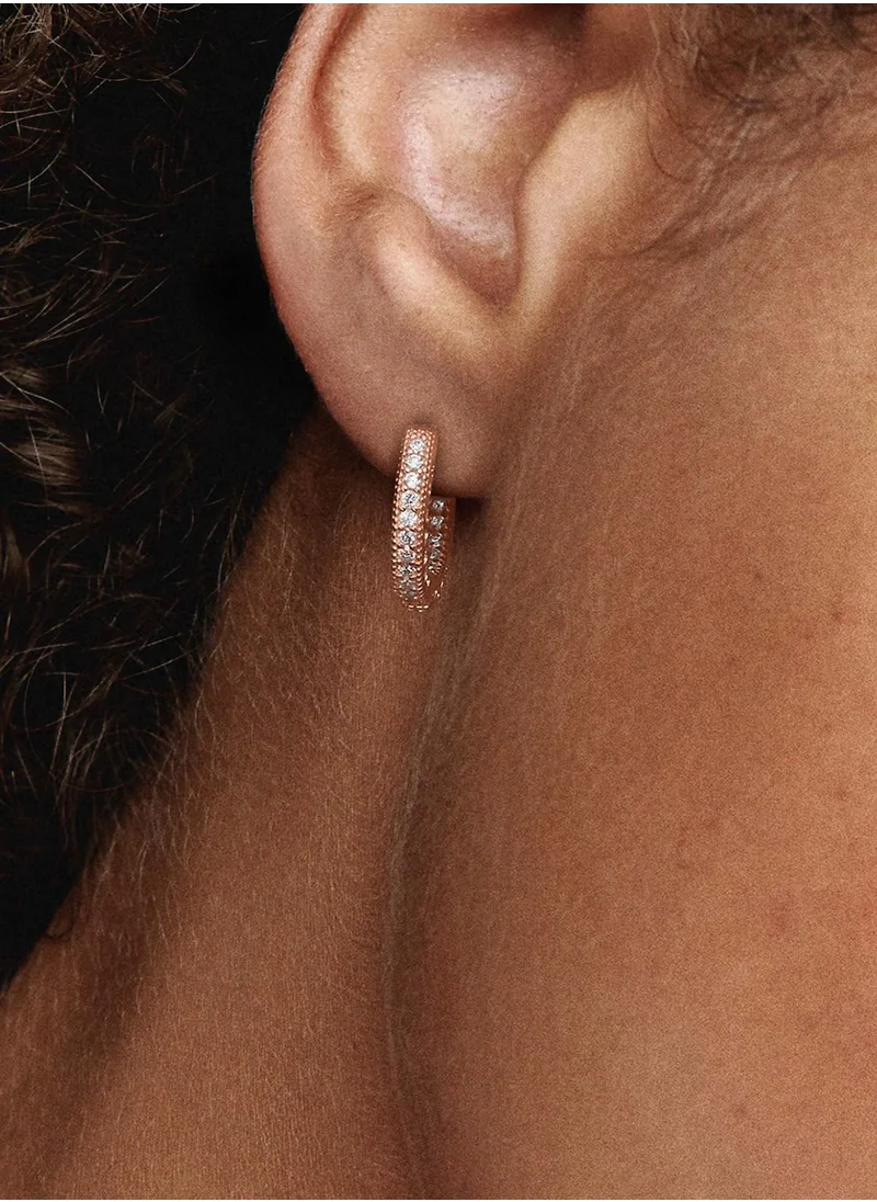 PANDORA PavÃ Heart Hoop Earrings