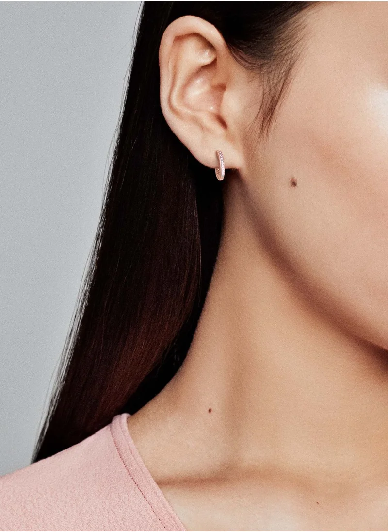 PANDORA PavÃ Heart Hoop Earrings
