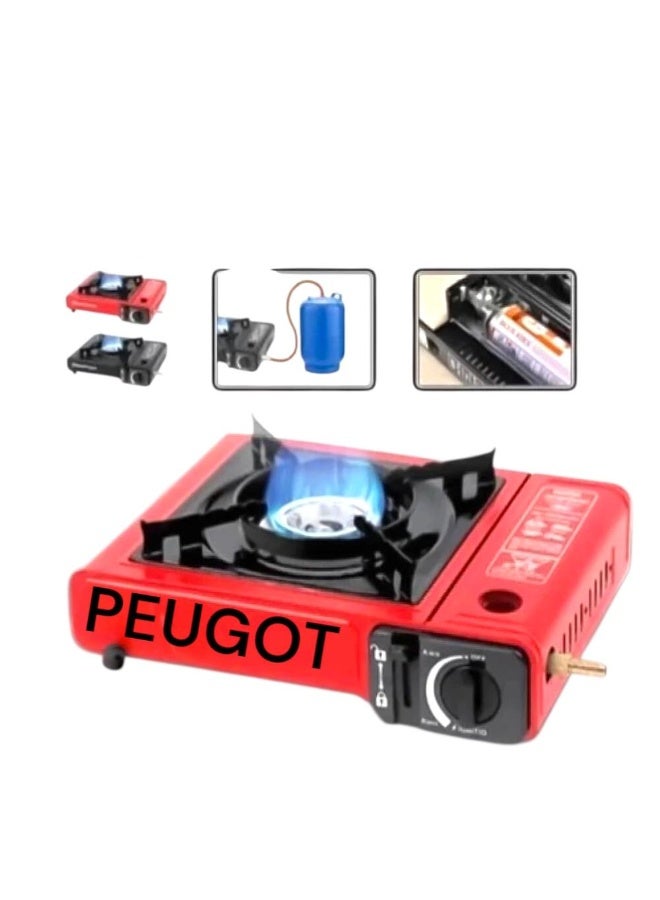 بيجو موقد غاز محمول قابل للنقل للتخيم والرحلات مع شنطه (احمر واسود )رقم PG - 37630 - Image 1