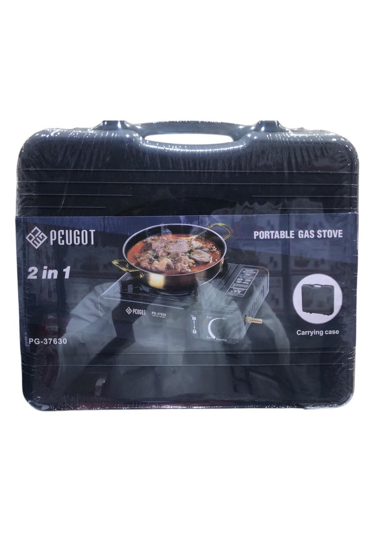 بيجو موقد غاز محمول قابل للنقل للتخيم والرحلات مع شنطه (احمر واسود )رقم PG - 37630 - Image 2