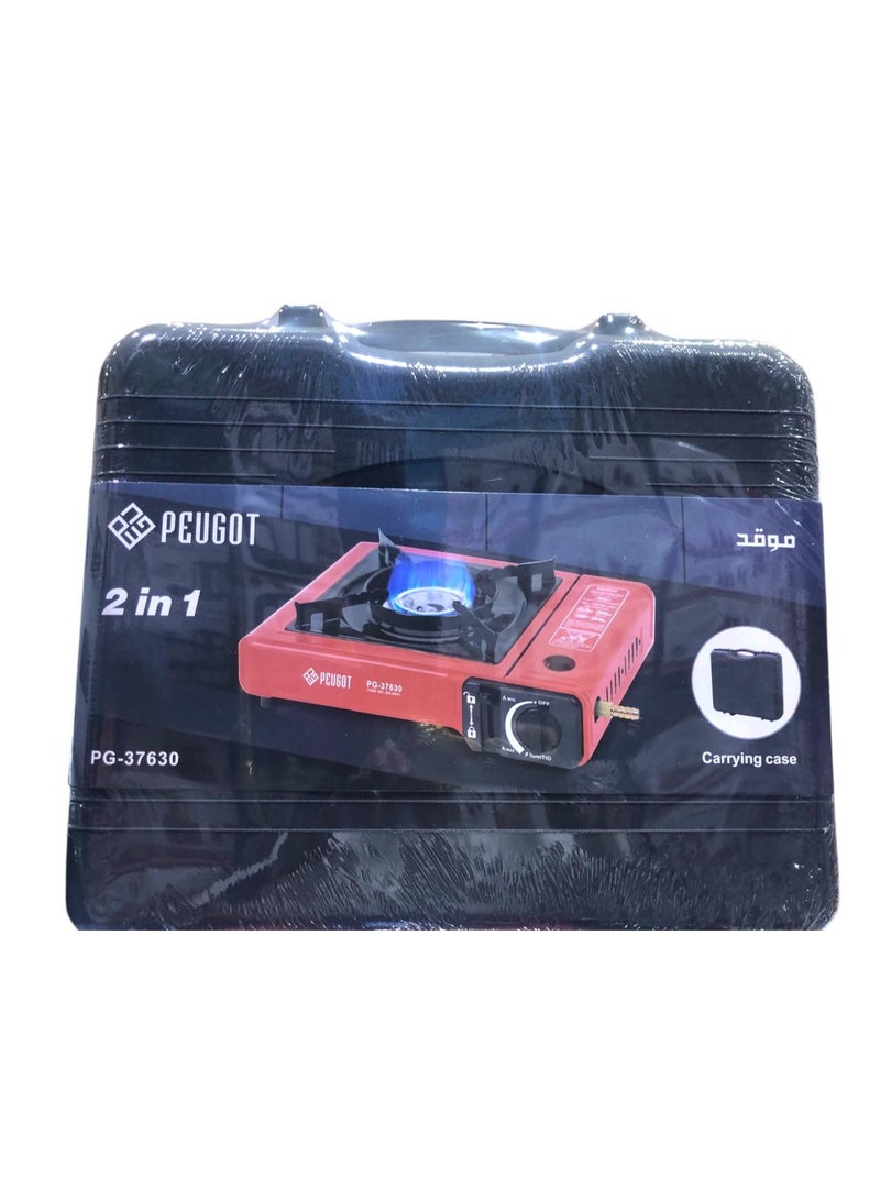 بيجو موقد غاز محمول قابل للنقل للتخيم والرحلات مع شنطه (احمر واسود )رقم PG - 37630 - Image 3